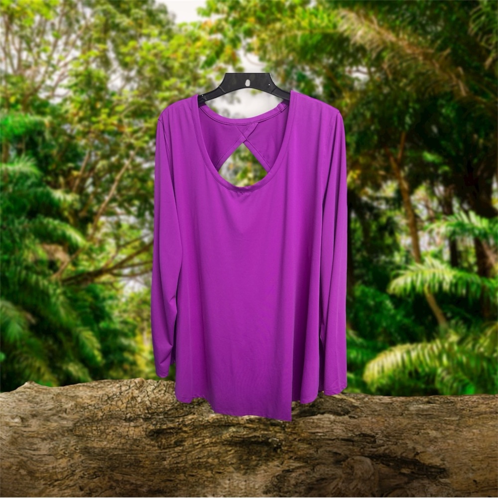 Elegant Purple Long Sleeve Top